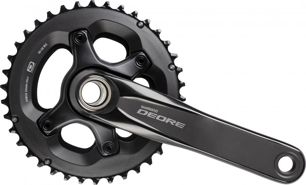 SHIMANO Kurbelgarnitur DEORE FC-M6000 Kurbelgarnitur - 10-fach, 175 mm, 38-28 Zähne, 28 Zähne