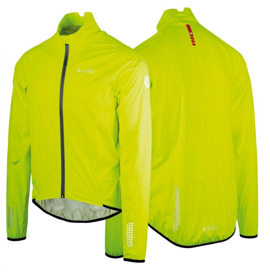 Wowow Wasser-Wind-Regen Jacke De Muur gelb mit reflekt Oberflächen S