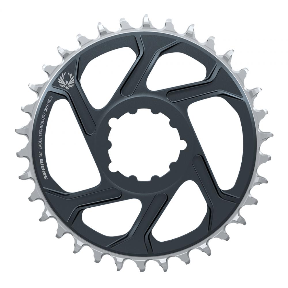 SRAM Kettenblatt X-Sync 2 Eagle 34T, 6 mm, lunargrau - leiser, sicherer Antrieb für Eagle 12-fach