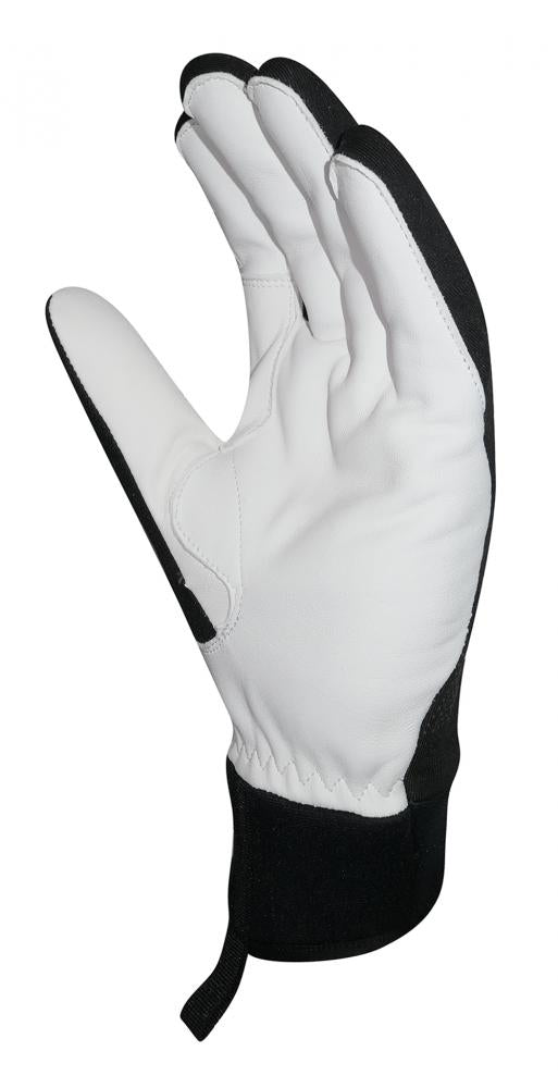 CHIBA Bernina - winddichte Radhandschuhe, Softshell, Nappa-Leder, Größe 7, sz/weiß