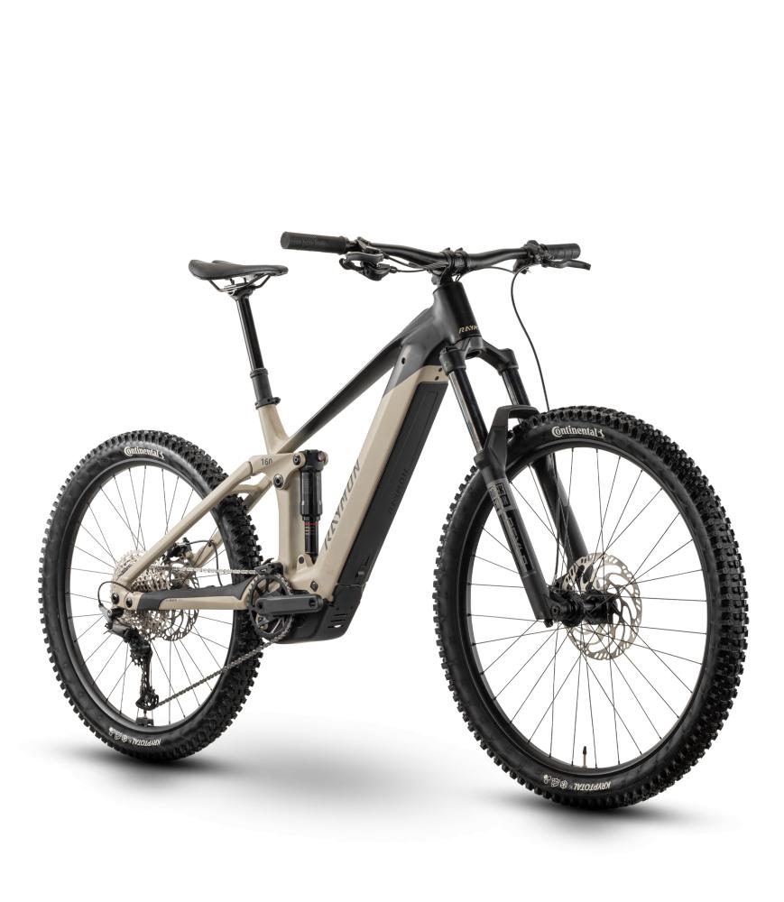 RAYMON Vamok Base E-MTB Fully Größe XL - Bosch Performance Line CX - 800 Wh - Shimano Deore 12-fach - 29/27,5-Zoll Mullet - Greige/Black