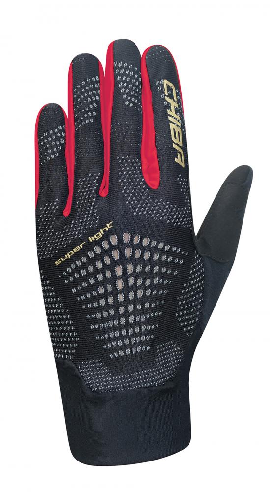 CHIBA Superlight - Radhandschuhe kurzfinger schwarz/rot XS, atmungsaktiv & leicht