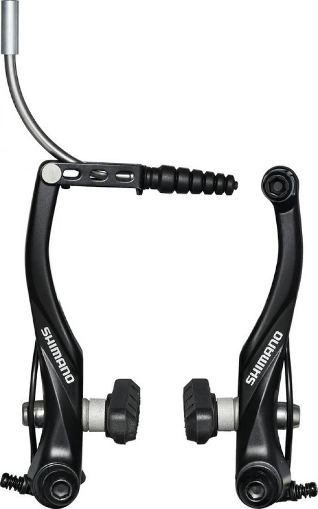 Schwarze Shimano Alivio BR-T4000 V-Brake Vorderbremse, leistungsstark für MTB und Trekking.