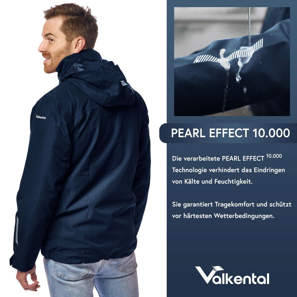 Valkental Jacke 3in1 Smart Jacket wasserdichte Jacke mit Fleece Zipp-In Herren L dunkelblau