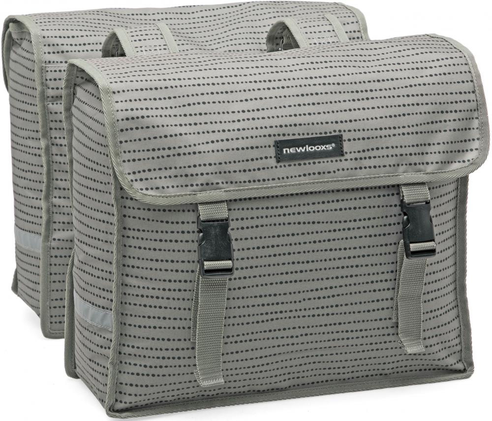 New Looxs Doppelpacktasche Fiori Double Nomi Grey Grey - geräumige, praktische Fahrrad-Doppeltasche