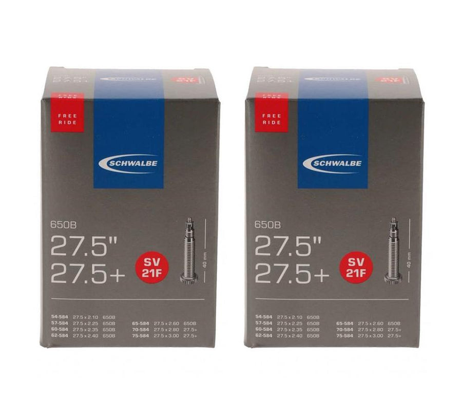Schwalbe 2x Fahrradschlauch SV21F Freeride 27.5 Zoll 650B 54/75-584 für 2.10-3.00" Reifen