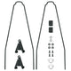 SKS Bluemels Style 46 Ersatzstreben-Set für 28" Schutzbleche, 365 mm Hinterrad, inkl. ESC-V-Adaptern, schwarz