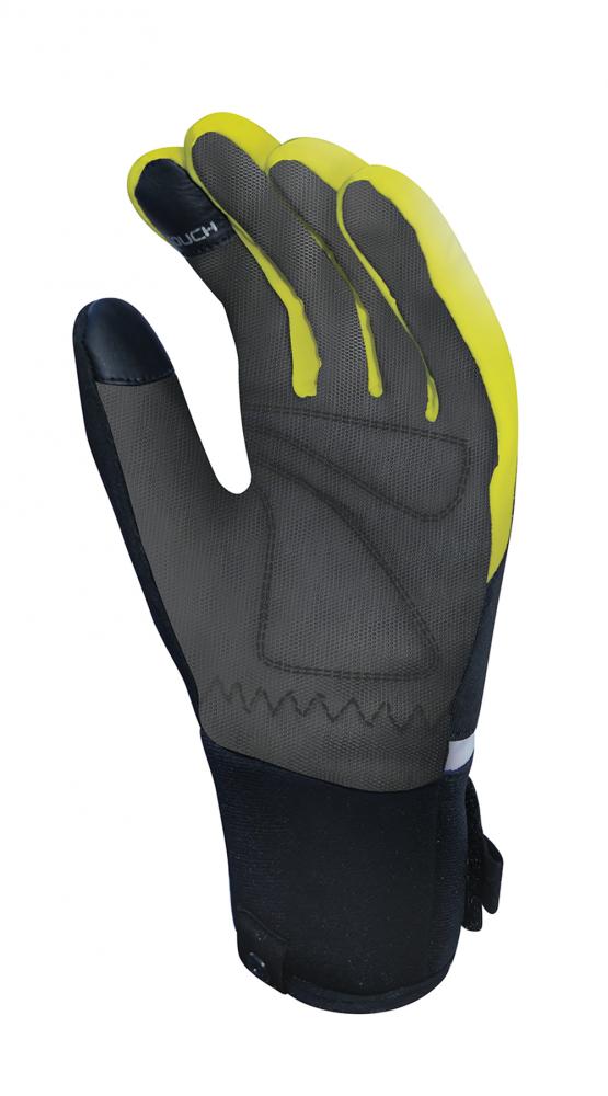 CHIBA Phantom - Radhandschuhe XS schwarz/neongelb, winddicht & touchfähig