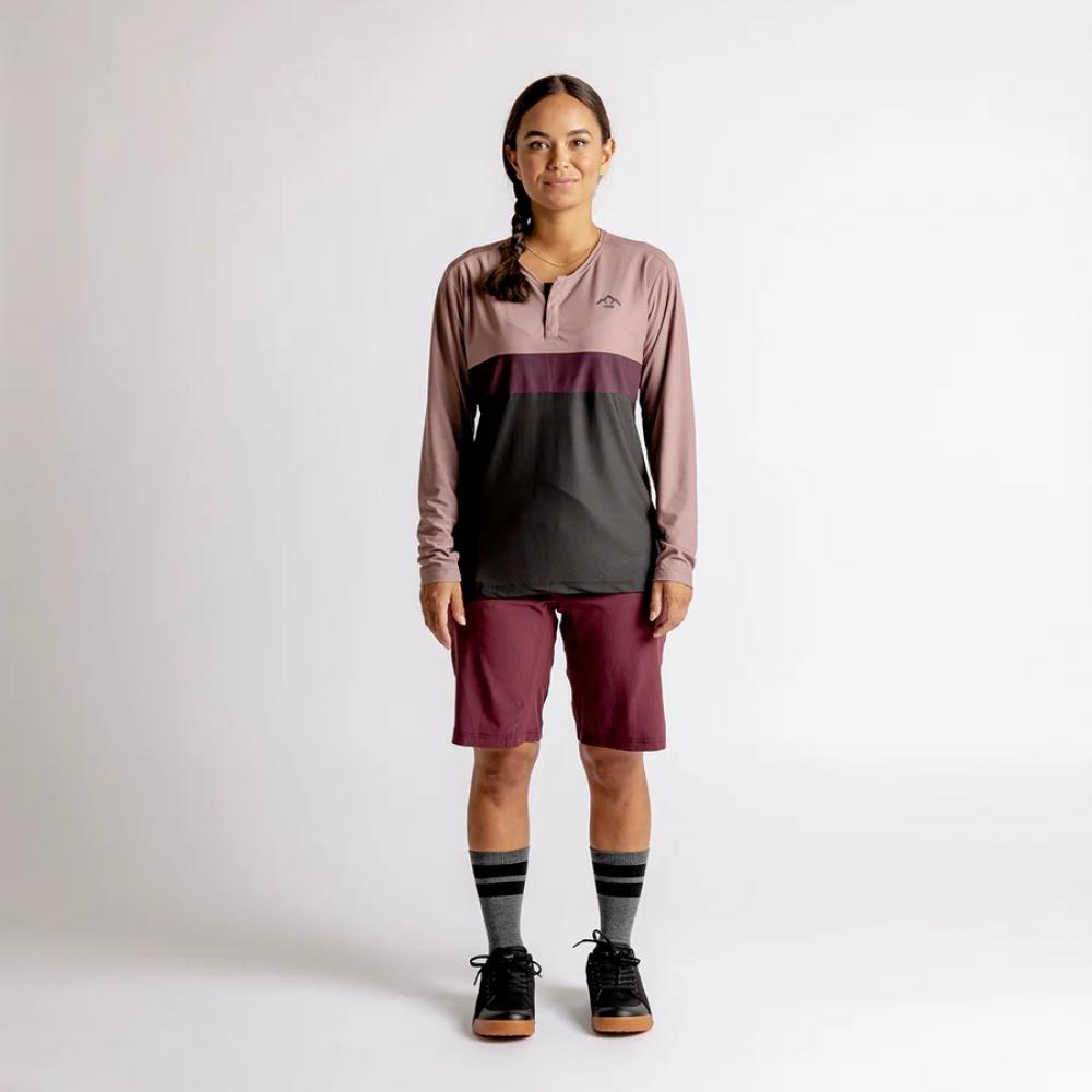 IXS Sports Division iXS Flow XTG Women's Long Sleeve Henley 38 Anthracite / Raisin - wetterfestes MTB-Trikot