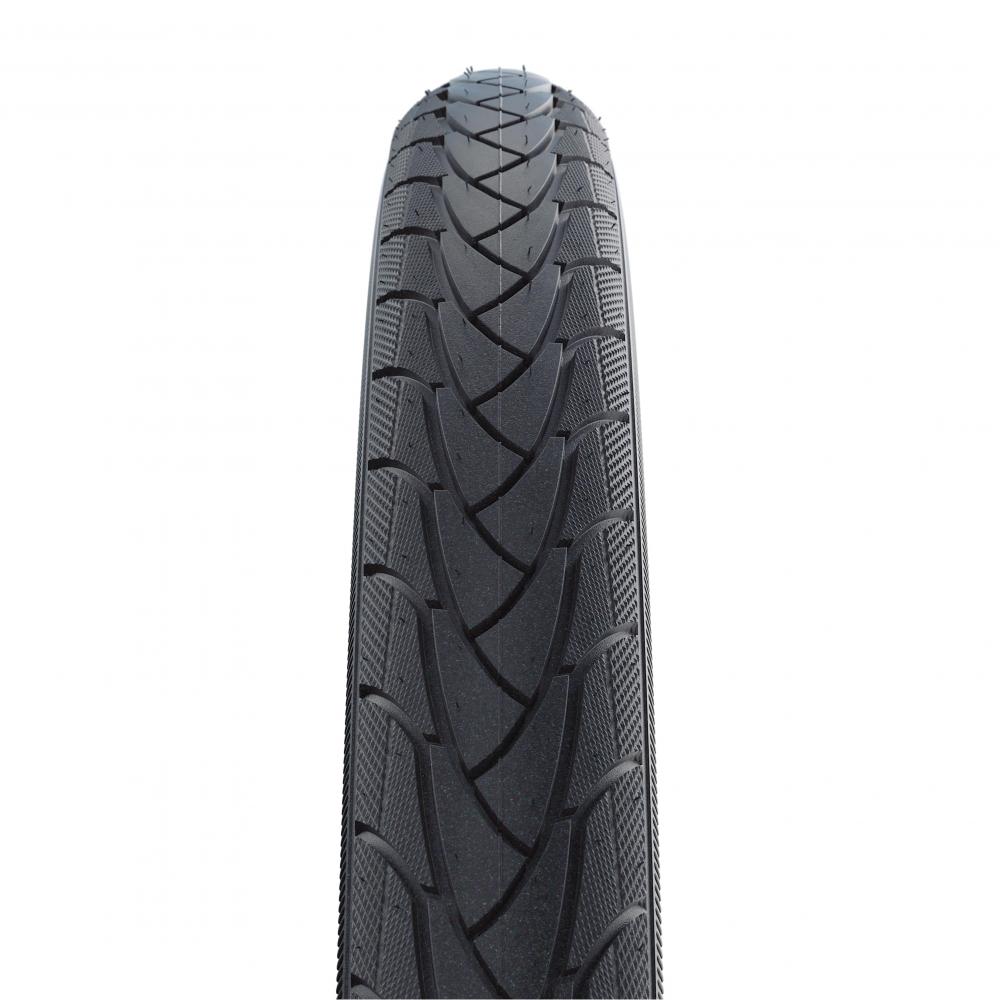 Schwarzer Schwalbe Marathon Plus Drahtreifen mit SmartGuard Pannenschutz und Profil, 28x1.50 Zoll, E-Bike.