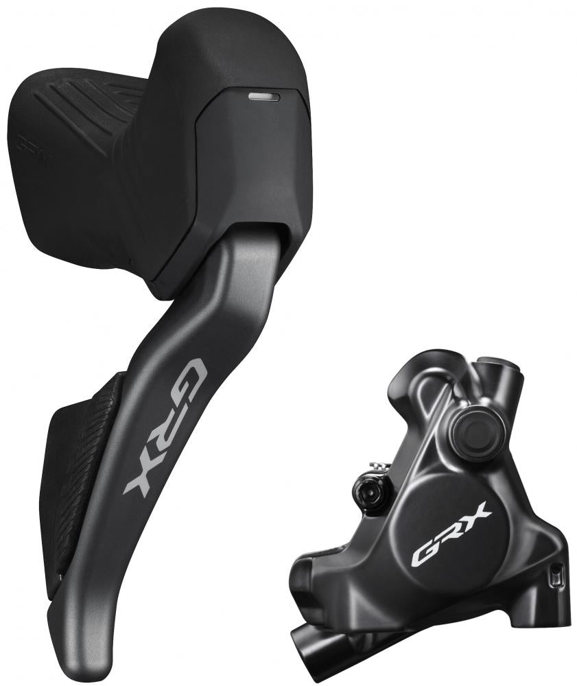 SHIMANO GRX Di2 RX825/RX820 HR Scheibenbremse, programmierbar, mit Bremshebel und Bremssattel, schwarz.