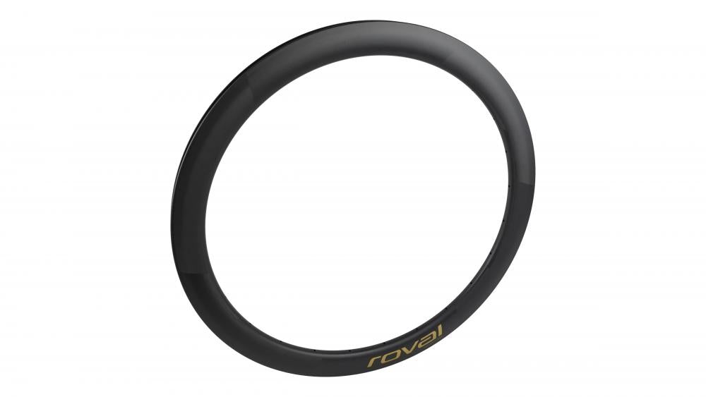 FRONT RIM MY20 CLX 50 DISC (Road Boost) - Felge - 700C FRONT & REAR CARBON 24H W/ RADIAL DRILLING (CR1672) - SATIN CARBON W/ GLOSS GOLD DCL