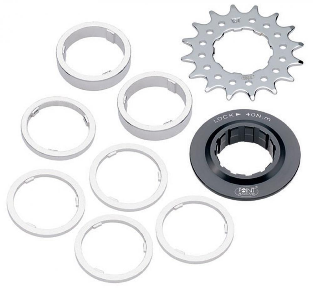 Single Speed Ritzel / Distanzring-Set 16 Zähne