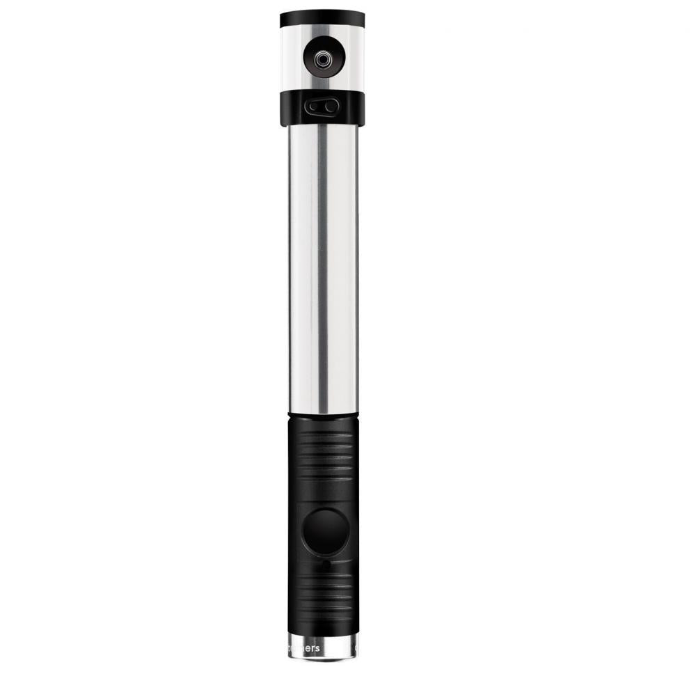 Crankbrothers Klic HV Handpumpe-CO2-Pumpe analoges Manometer inkl. Rahmenhalter silber