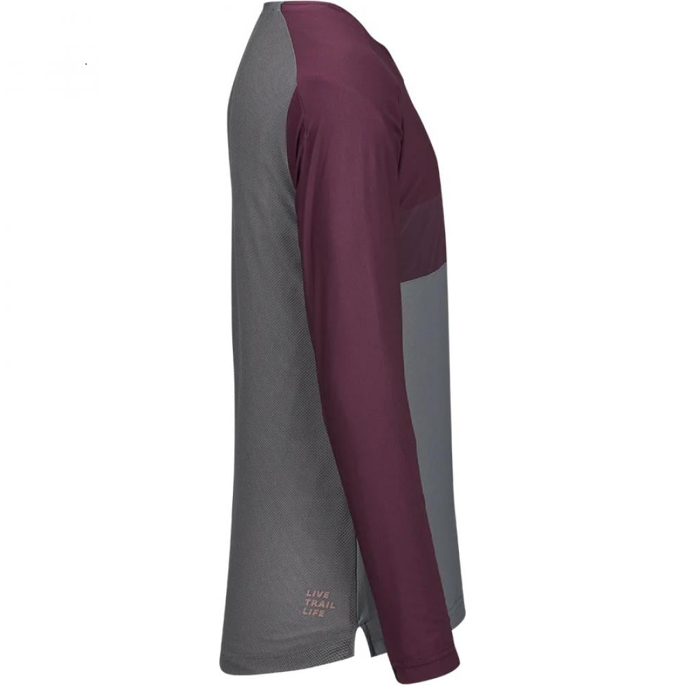 IXS Sports Division iXS Flow XTG Long Sleeve Henley L Graphite/Raisin - atmungsaktives Bike-Langarmshirt