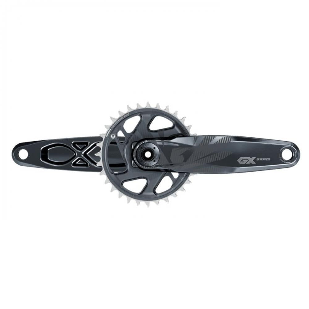 SRAM GX Eagle Boost DUB Kurbelgarnitur 175mm, robuste 12-fach MTB-Kurbelgarnitur in Dunkelgrau.