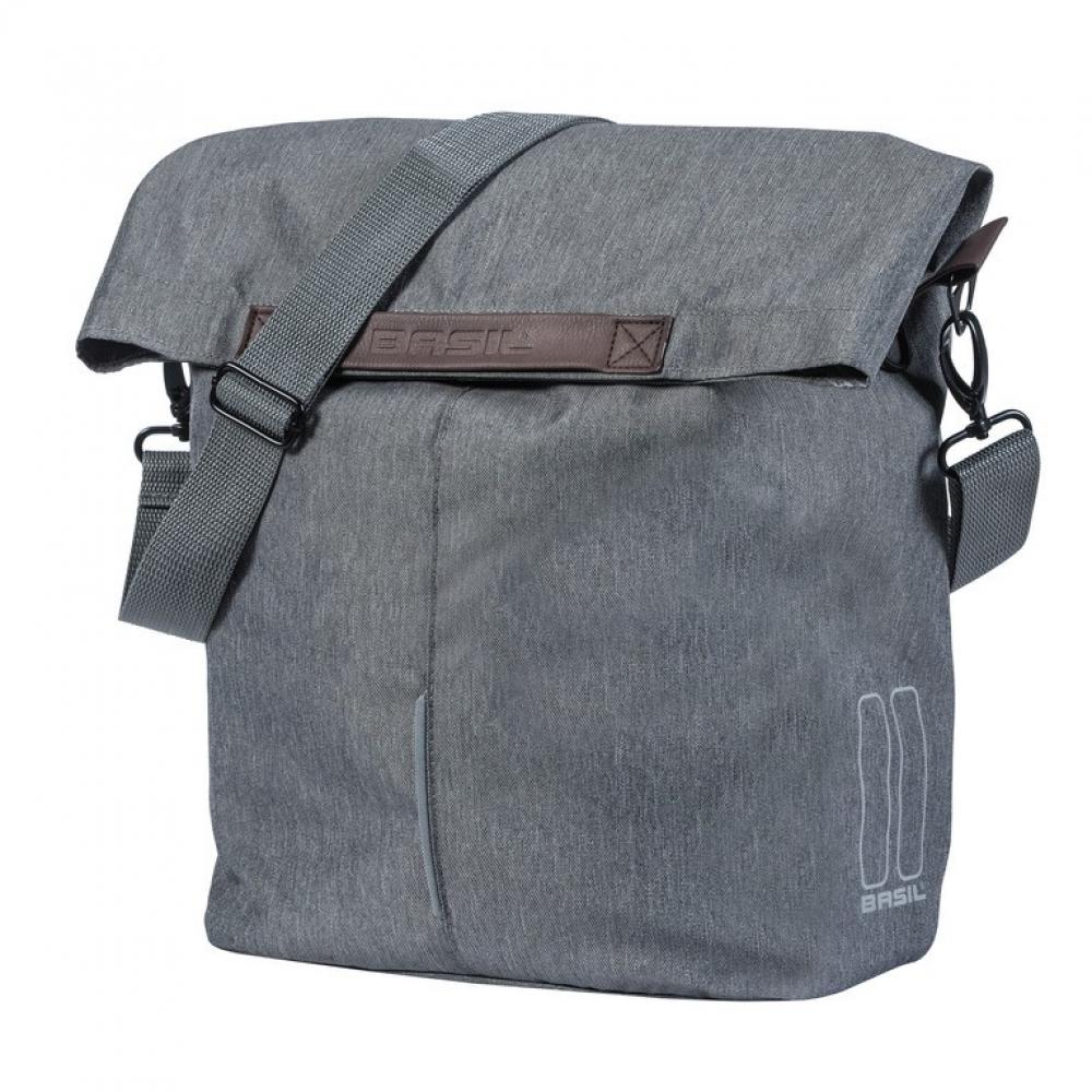 Basil Shoppertasche City grey melee 14 bis 16l Hook On System