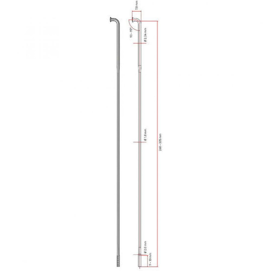 DT Swiss Speiche Alpine III 2.34 / 288 mm silber - leichte Hochlast-Speiche für E-Bikes & Tandems