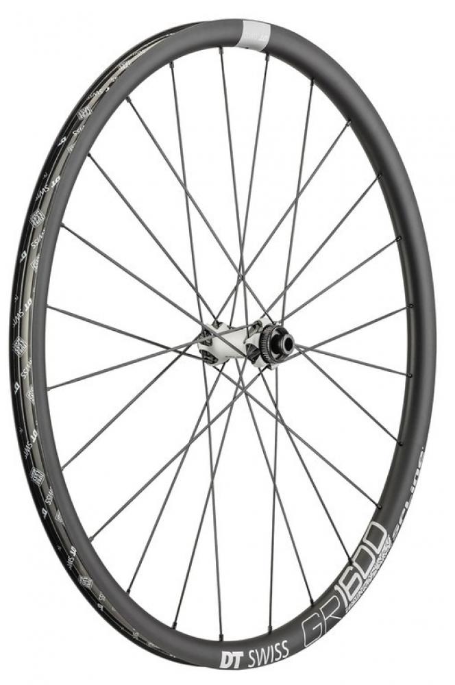 DT Swiss Laufrad GR 1600 Spline Black 584 x 24 mm schwarz - robustes Gravel-Disc-Laufrad