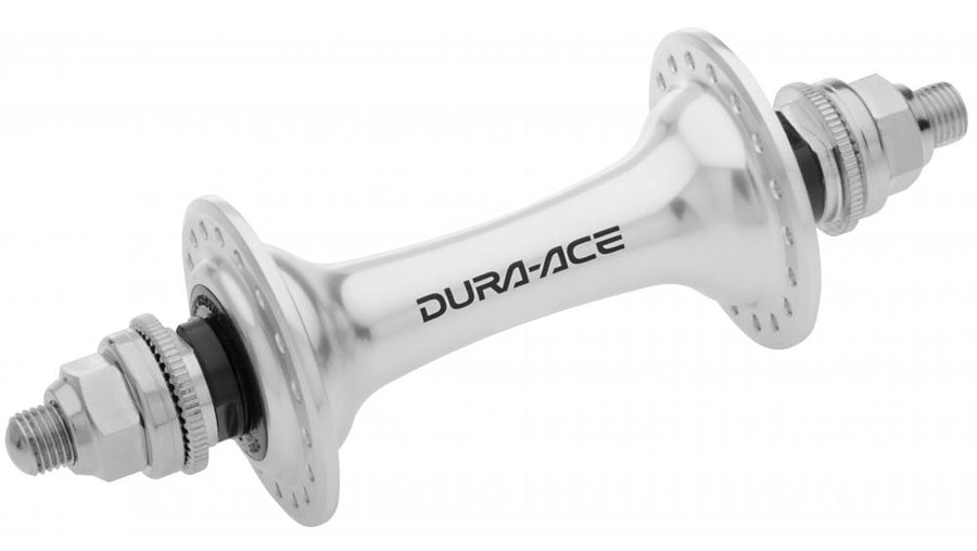 SHIMANO Vorderradnabe DURA-ACE TRACK HB-7710 28 Loch Vollachse m. Muttern, Silber