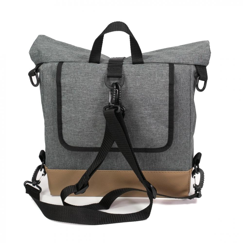Haberland Lenker-Bike-Rucksack Keep Rollin' grau - flexible Lenkertasche & Rucksack in moderner Ausführung