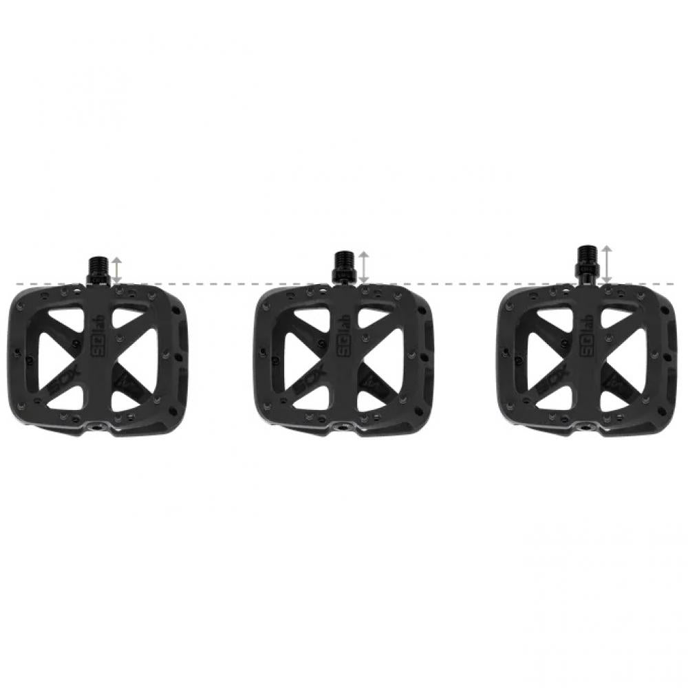 SQlab Pedale 5OX Short Standard schwarz - MTB Plattformpedal mit Traction Pads