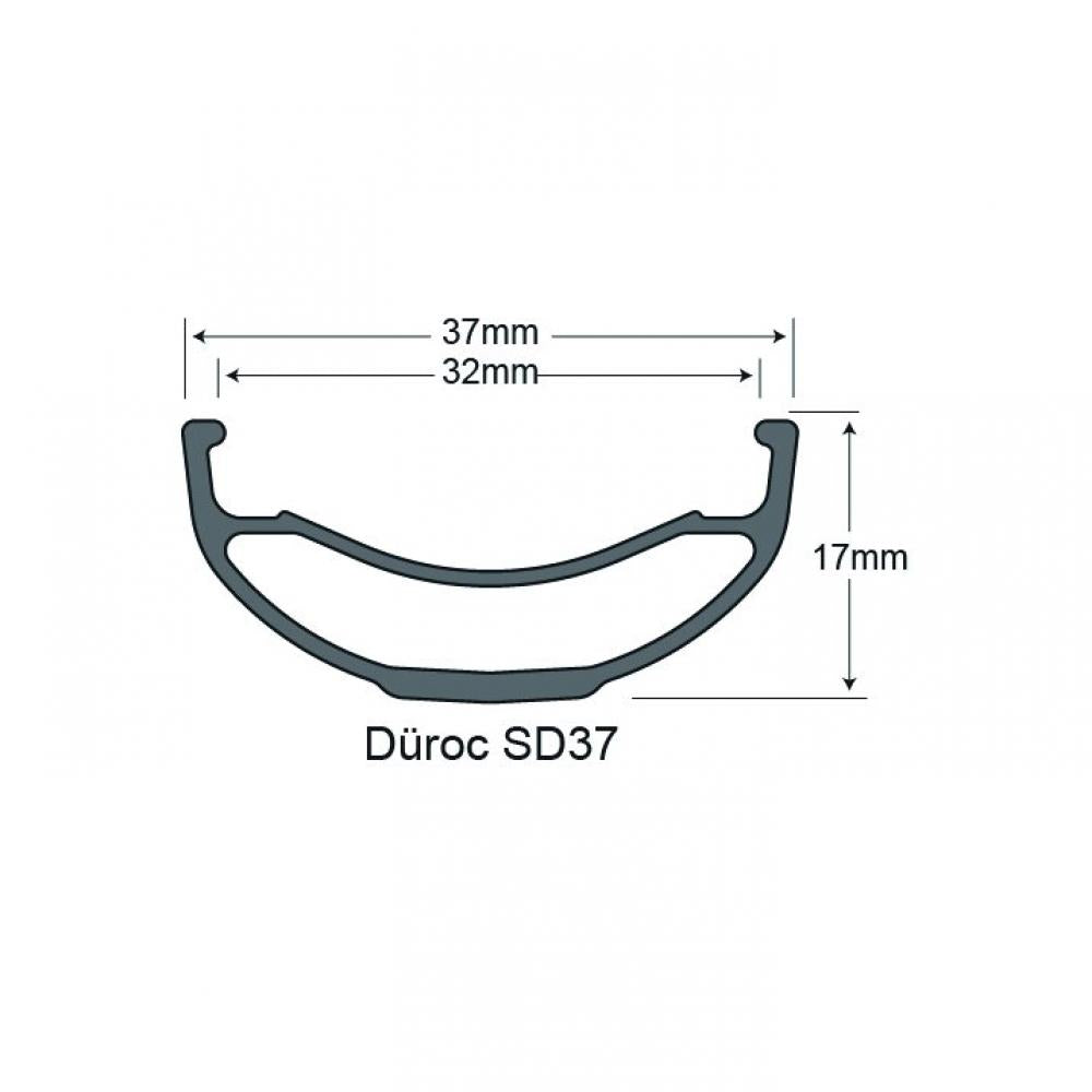 SUNringle Felge Düroc SD37 27,5" 28 Loch Schwarz - robuste Tubeless-Felge für Enduro & DH