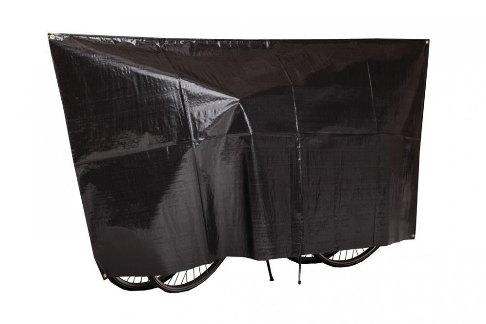 VK International Fahrradschutzhülle Duo  130 × 250 cm, wetterfeste Abdeckung für 2 Fahrräder, schwarz