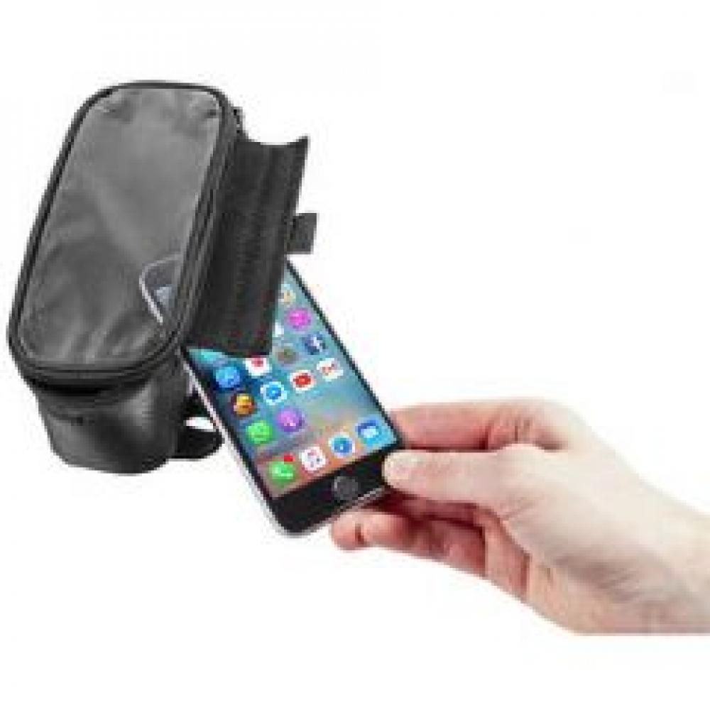 M-WAVE Oberrohrtasche Rotterdam Top L für Smartphone schwarz grau praktische Fahrrad Oberrohrtasche