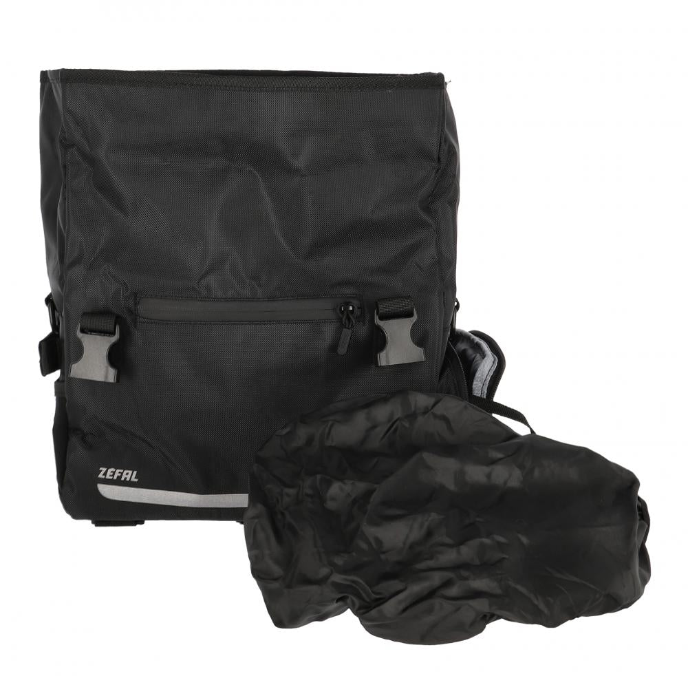 Zefal Gepäckträgertasche Z Travel 60 schwarz, 20L, mit Regenhülle und Reflektoren.
