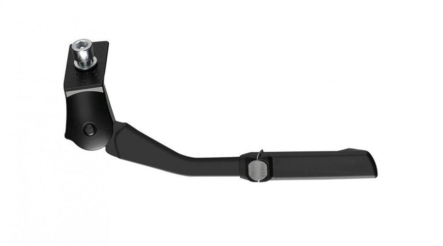 Ursus Easy mini Fahrrad-Seitenständer, schwarz, verstellbar, aus Aluminium für 16-24 Zoll Fahrräder.