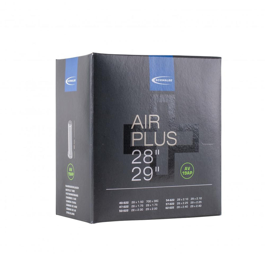 Schwalbe AV19AP Air Plus Fahrradschlauch 28/29 Zoll, 40mm Autoventil, robust für Trekking- & E-Bikes.