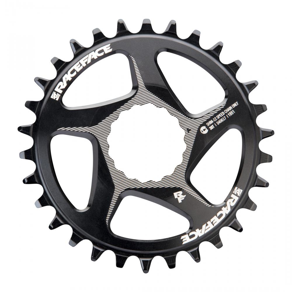 Race Face Cinch Direct Mount Kettenblatt, 55mm, 30 Z., schwarz - präziser Antrieb für Shimano 12-fach