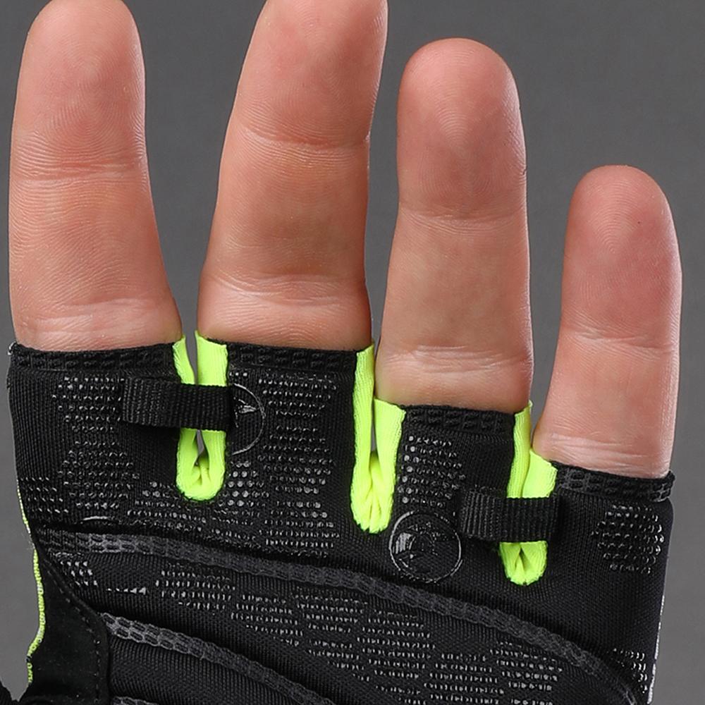 CHIBA Solar II - Radhandschuhe schwarz/neongelb, kurzfinger, atmungsaktiv, Größe M