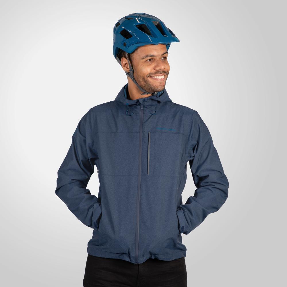 Endura Hummvee wasserdichte Kapuzenjacke ink blue M - vielseitige Regenjacke für Trail und City, wasserdicht, atmungsaktiv, strapazierfähig und komfortabel