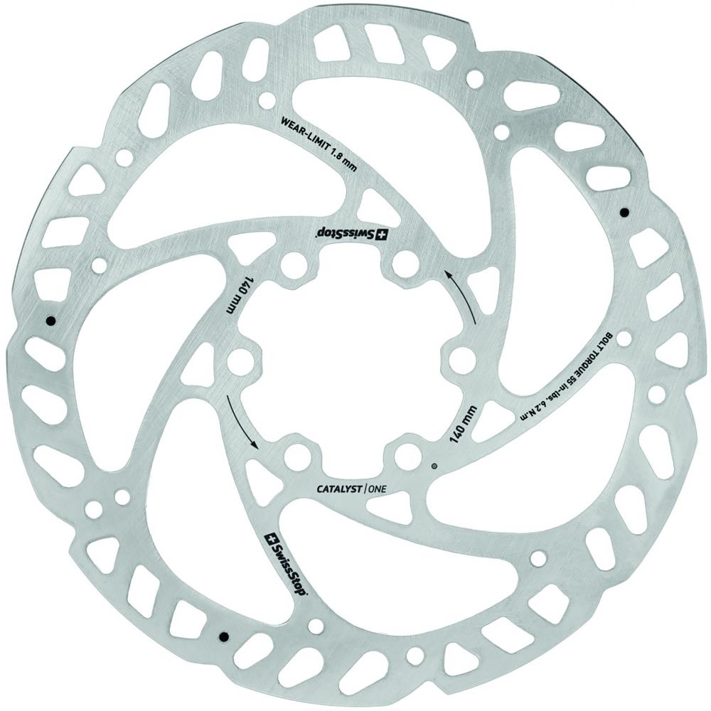 SwissStop Catalyst One 6-Loch Bremsscheibe 140 mm - Hochleistungs-Bremsscheibe mit Verschleißindikatoren
