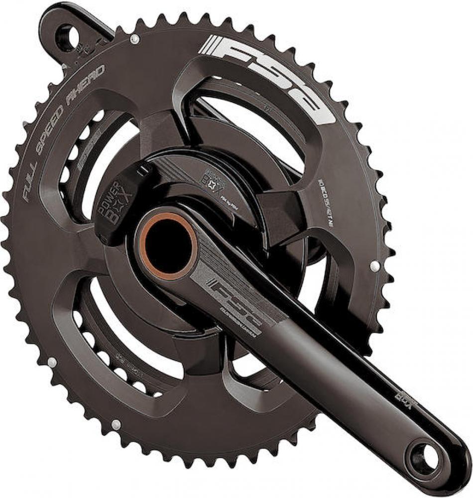 FSA Leistungsmesskurbel Powerbox Road Alloy 2x 175 mm Schwarz - präzise Wattmessung für Rennräder