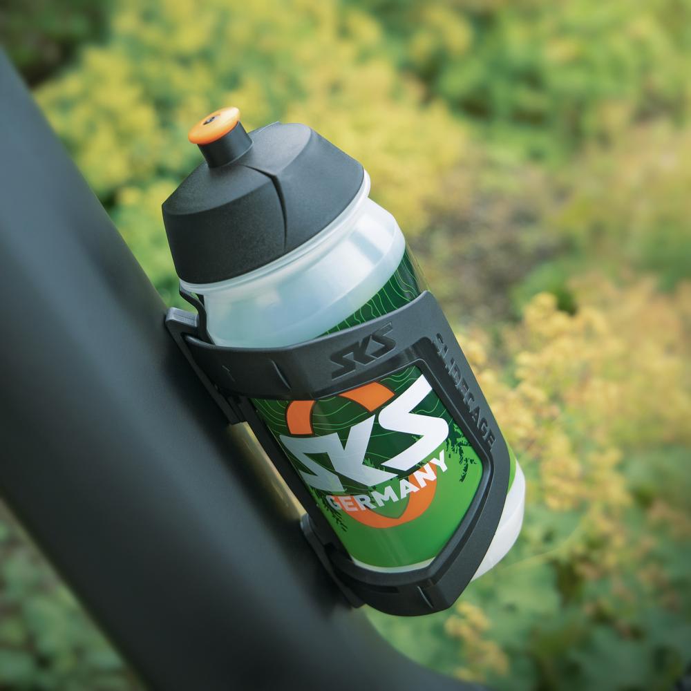 SKS BIO Trinkflasche 500ml  Umweltfreundliche, BPA-freie Fahrradflasche aus biobasiertem Zuckerrohr-Kunststoff, spülmaschinengeeignet, auslaufsicheres Push-Pull-Ventil, hergestellt in Europa