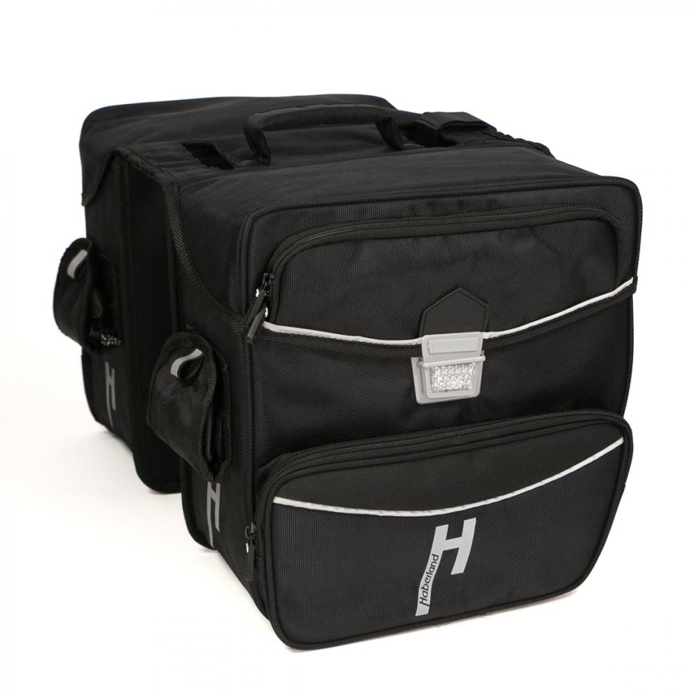 Haberland Doppeltasche Touring Max schwarz - große Gepäckträgertasche für Tourenrad