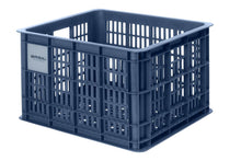 Basil Transportkorb Crate M Bluestone 29 Liter - robuster Fahrradkorb aus Kunststoff - stapelbar wetterfest mit MIK-Adapterplatte kompatibel - Adapterplatte