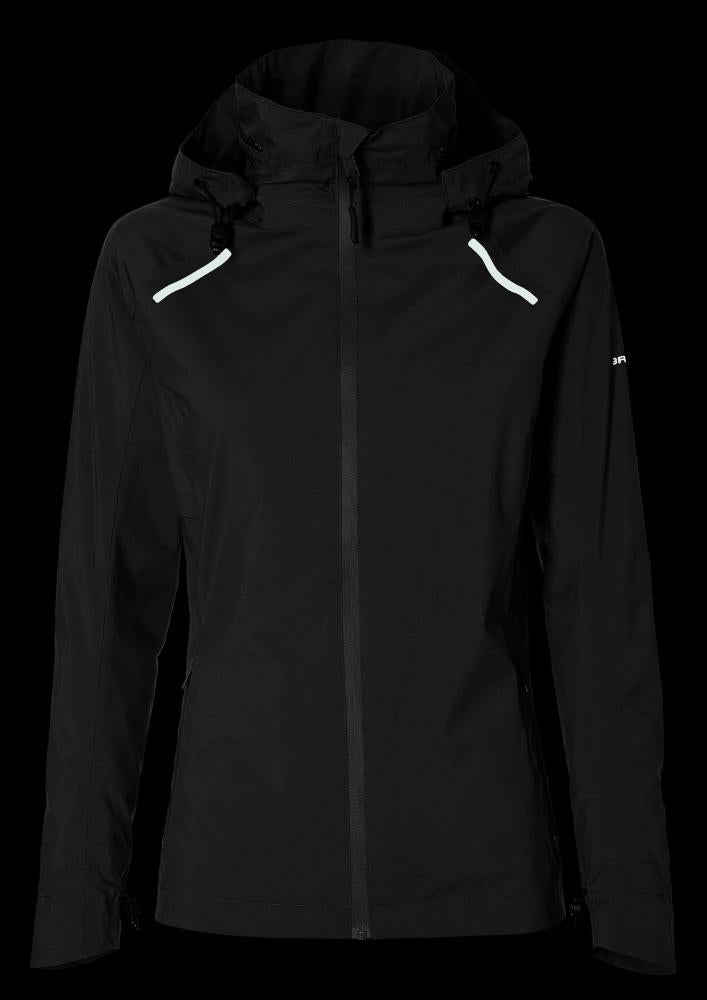 Basil Skane Damen Regenjacke schwarz L - atmungsaktiv & wasserdicht (10.000 WP/MVP) - T-Fabric mit DWR-Beschichtung taillierter Schnitt reflektierend & helmtauglich