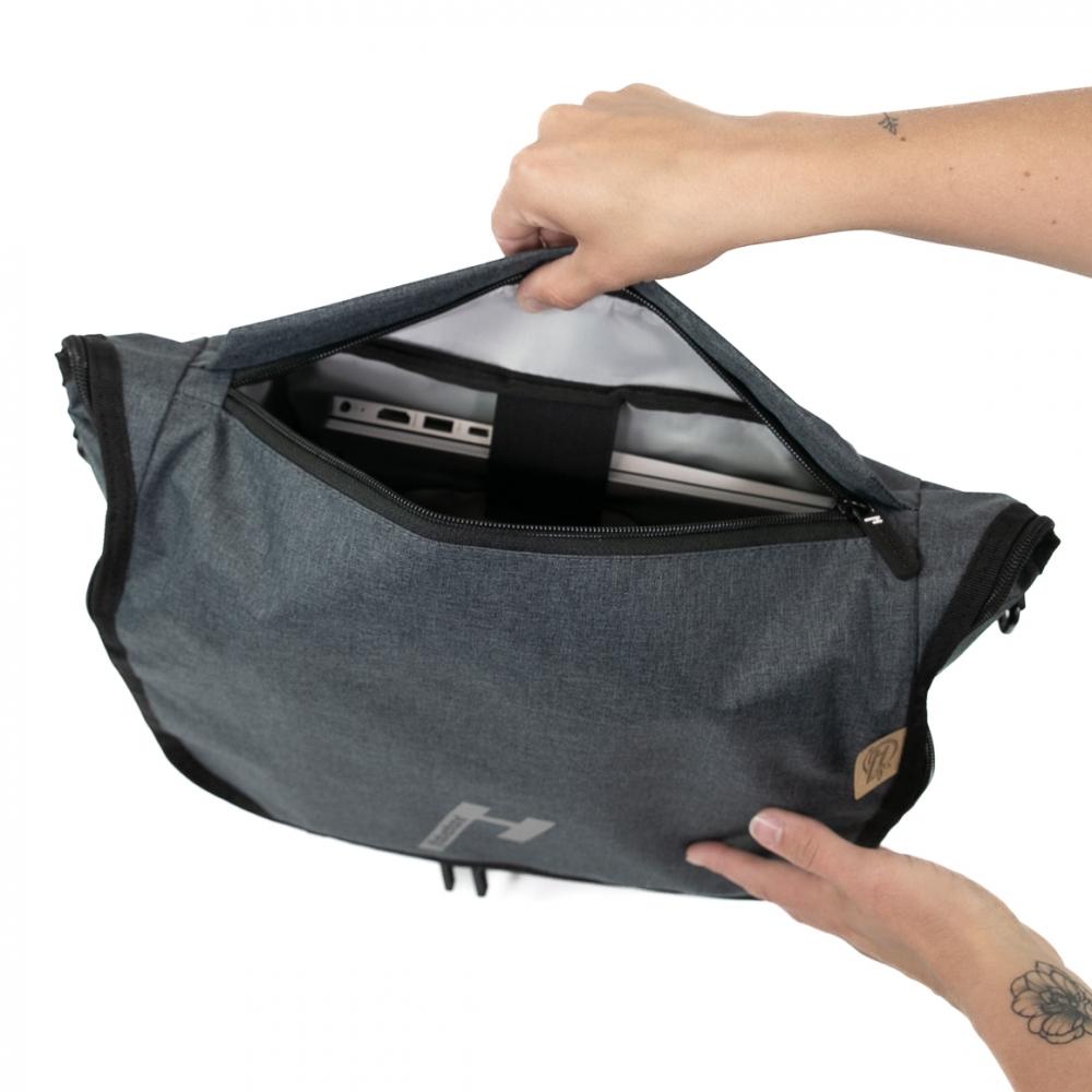 Haberland Sporty Fahrrad Rucksack / Gepäckträgertasche anthrazit - vielseitiger 2-in-1 Allrounder