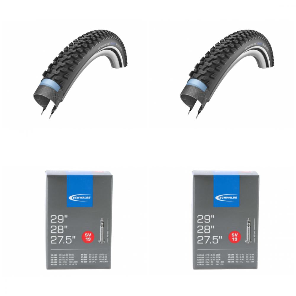2x Schwalbe Drahtreifen MARATHON PLUS MTB 27.5x2.25 + 2x Schwalbe Schlauch SV19