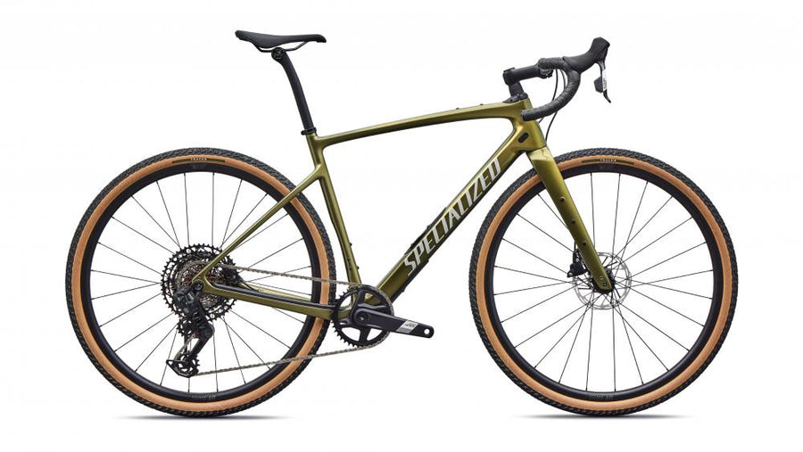Specialized Diverge Comp Gravel Bike - Laurel Green Metallic/Gold Pearl - Rahmengröße 49 cm - Gravelbike