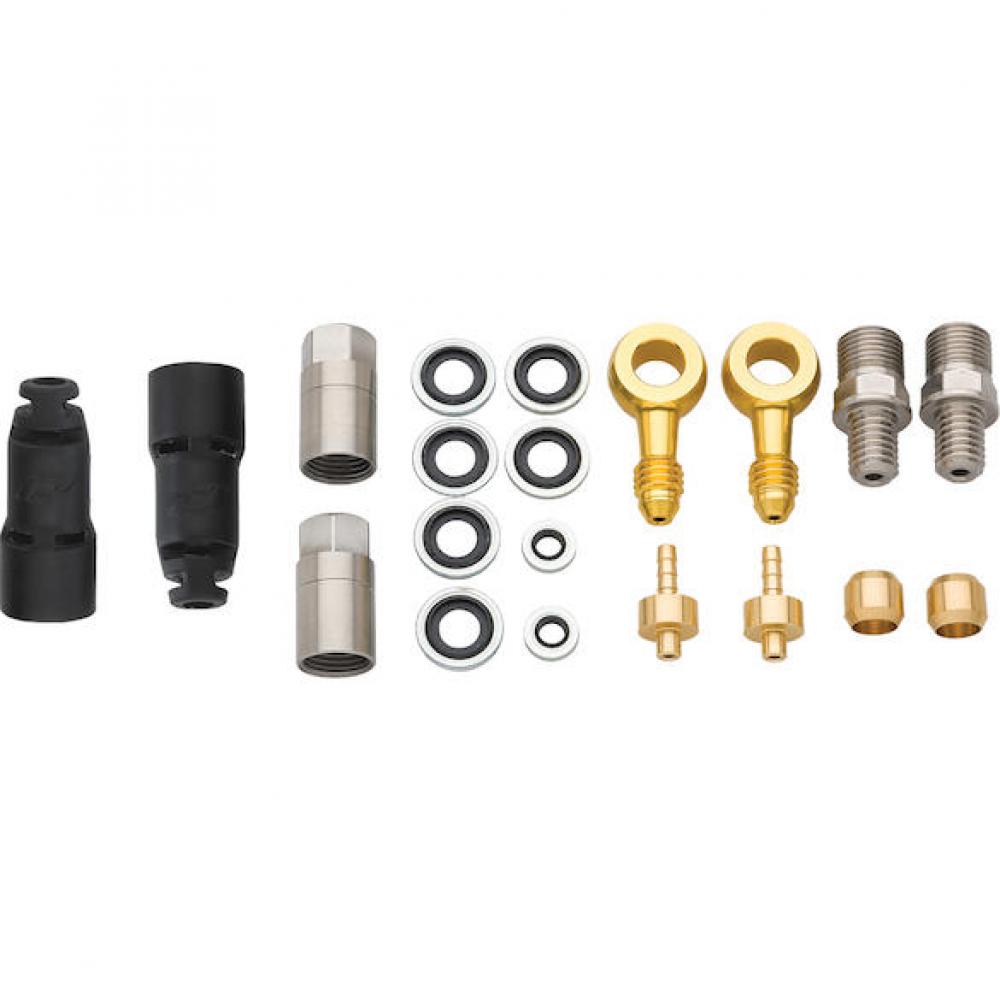 Jagwire Pro Quick-Fit Adapter-Set HOPE Schwarz/Gold - Anschlussset für hydraulische Bremsleitungen