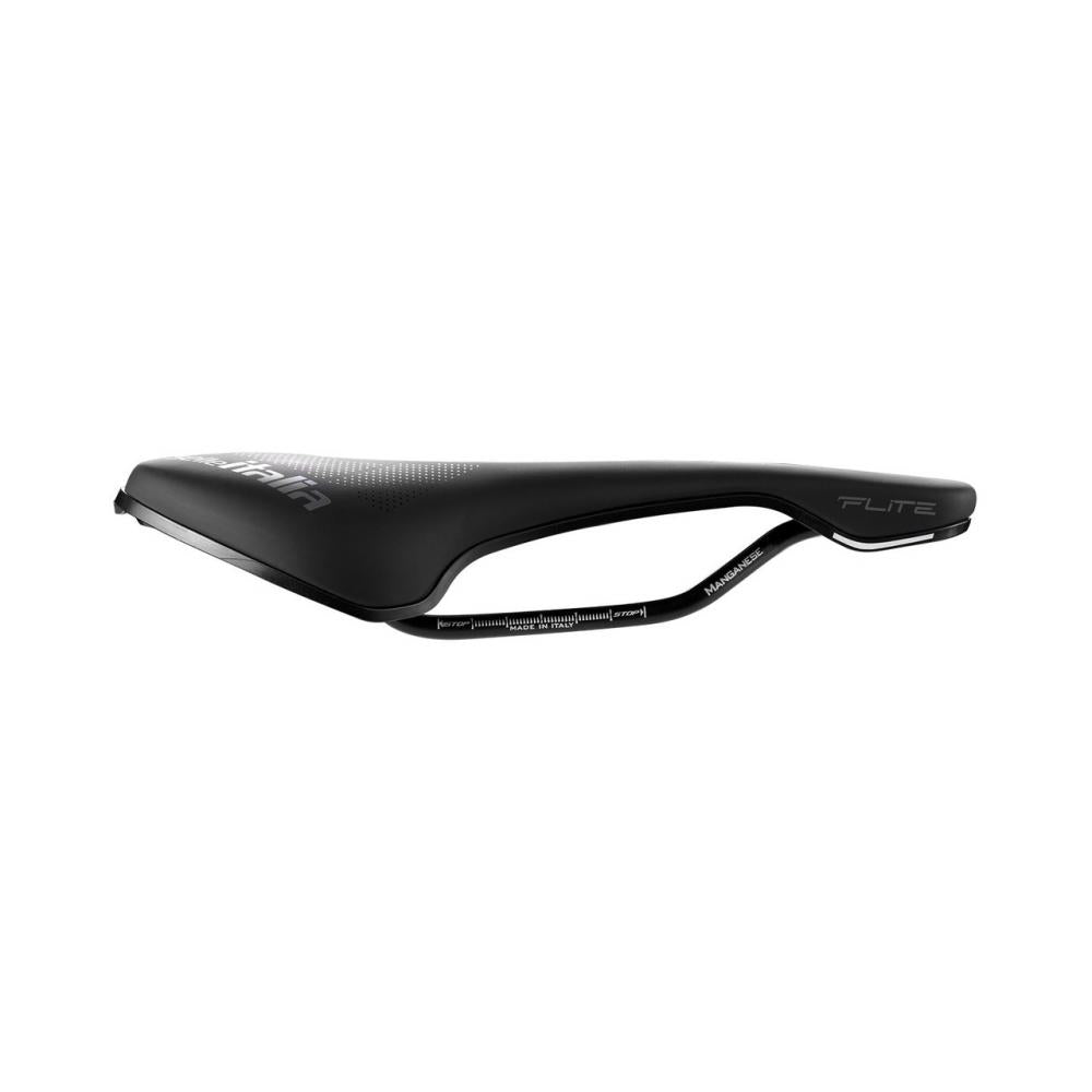 Selle Italia Flite Boost TM Superflow S3 schwarz - ergonomischer Rennradsattel mit Superflow-Aussparung, Manganese-Gestell, strapazierfähiger Soft-Tek-Bezug