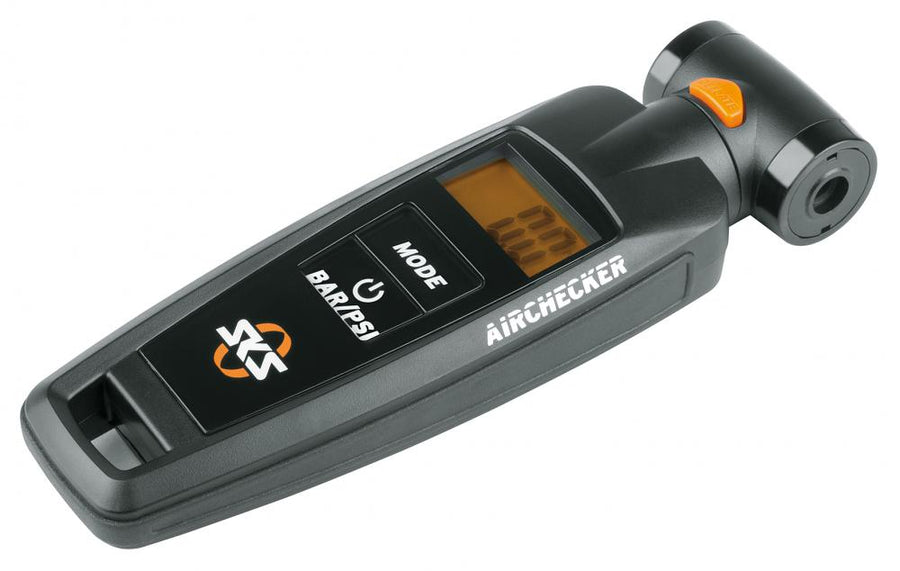 SKS Airchecker II digitaler Luftdruckprüfer für AV/SV-Ventile - 0â10 Bar hinterleuchtetes Display drehbarer Duo-Kopf Druckablassfunktion
