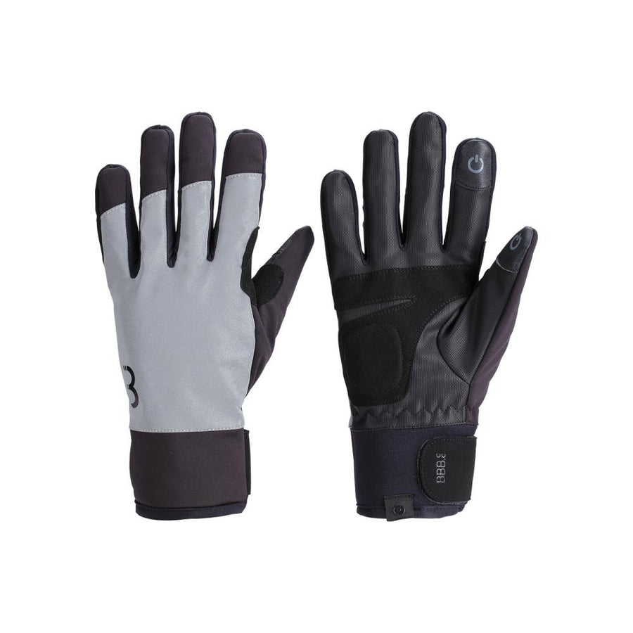 BBB Cycling ColdShield reflektierende schwarze Winterhandschuhe mit Touchscreen-Fingern für warmen Wetterschutz.