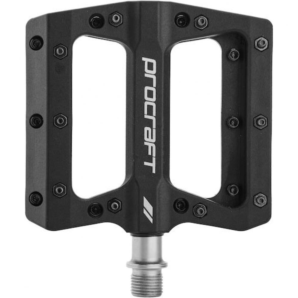 Procraft Pedale Flat Grip Essential Kunststoff 113 x 105 mm Schwarz - maximaler Grip & Kontrolle