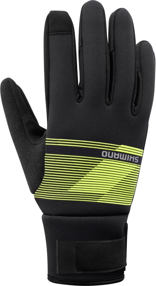 SHIMANO WINDBREAK Thermal Gloves Neon Yellow M - winddichte Thermohandschuhe für kalte Touren